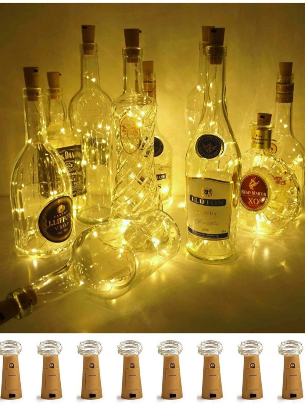 Wine Bottle Lights with Cork, 10 Pack Battery Operated Bright LED Fairy Mini Str